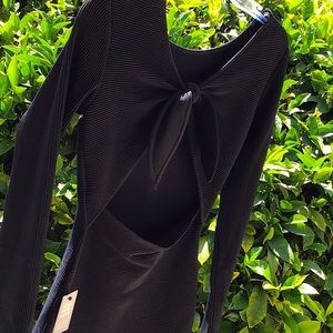 Express XS Black Open Back Long Sleeve Dress. New with Tags.